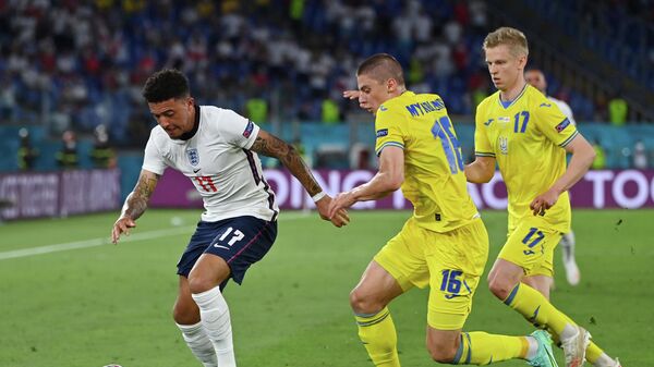 Эпизод матча Украина - Англия на ЕВРО-2020