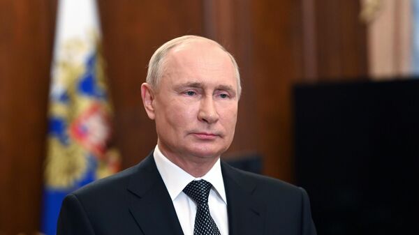Президент РФ Владимир Путин во время с приветствия участников конференции руководителей прокуратур европейских государств