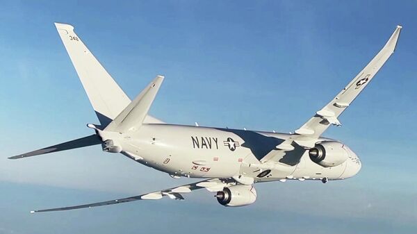 Самолет Boeing P-8 Poseidon ВМС США над Черным морем