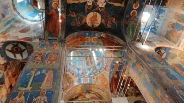 Суздаль. Роспись внутри Спасо-Преображенского собора Спасо-Ефимиева монастыря
