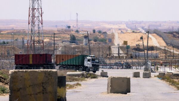 Контрольно-пропускной пункт Керем-Шалом в Рафахе на юге сектора Газа