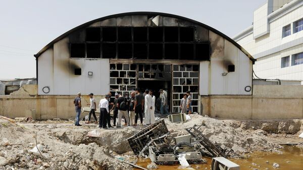 Отделение для больных коронавирусом в больнице города Насирия в Ираке, где произошел пожар