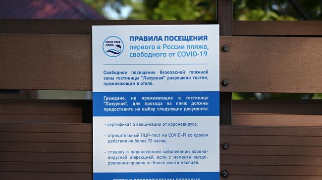 В Сочи открыт первый свободный от Covid-19 пляж