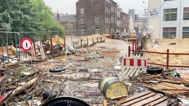 Последствия наводнения в Вервье, Бельгия
