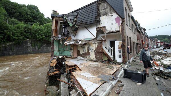 Последствия наводнения в Бельгии