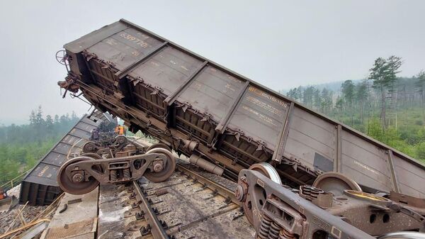 На месте столкновения грузовых поездов в Амурской области