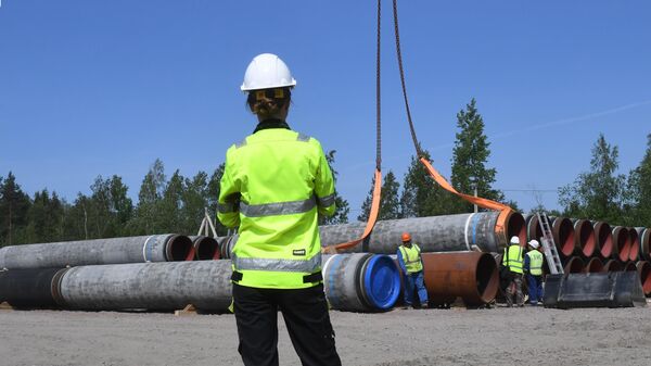 Рабочие на участке строительства газопровода Северный поток-2