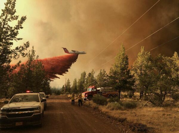 Тушение лесных пожаров в Орегоне 