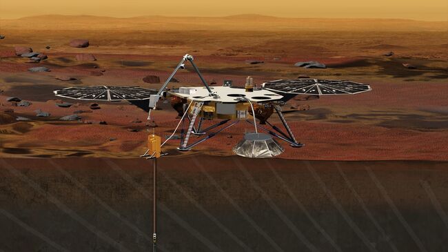 Схема работы сейсмометра, установленного на посадочном модуле InSight