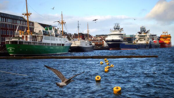 Корабли в порту Ставангера, Норвегия