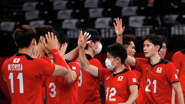 
Волейболисты сборной Японии 