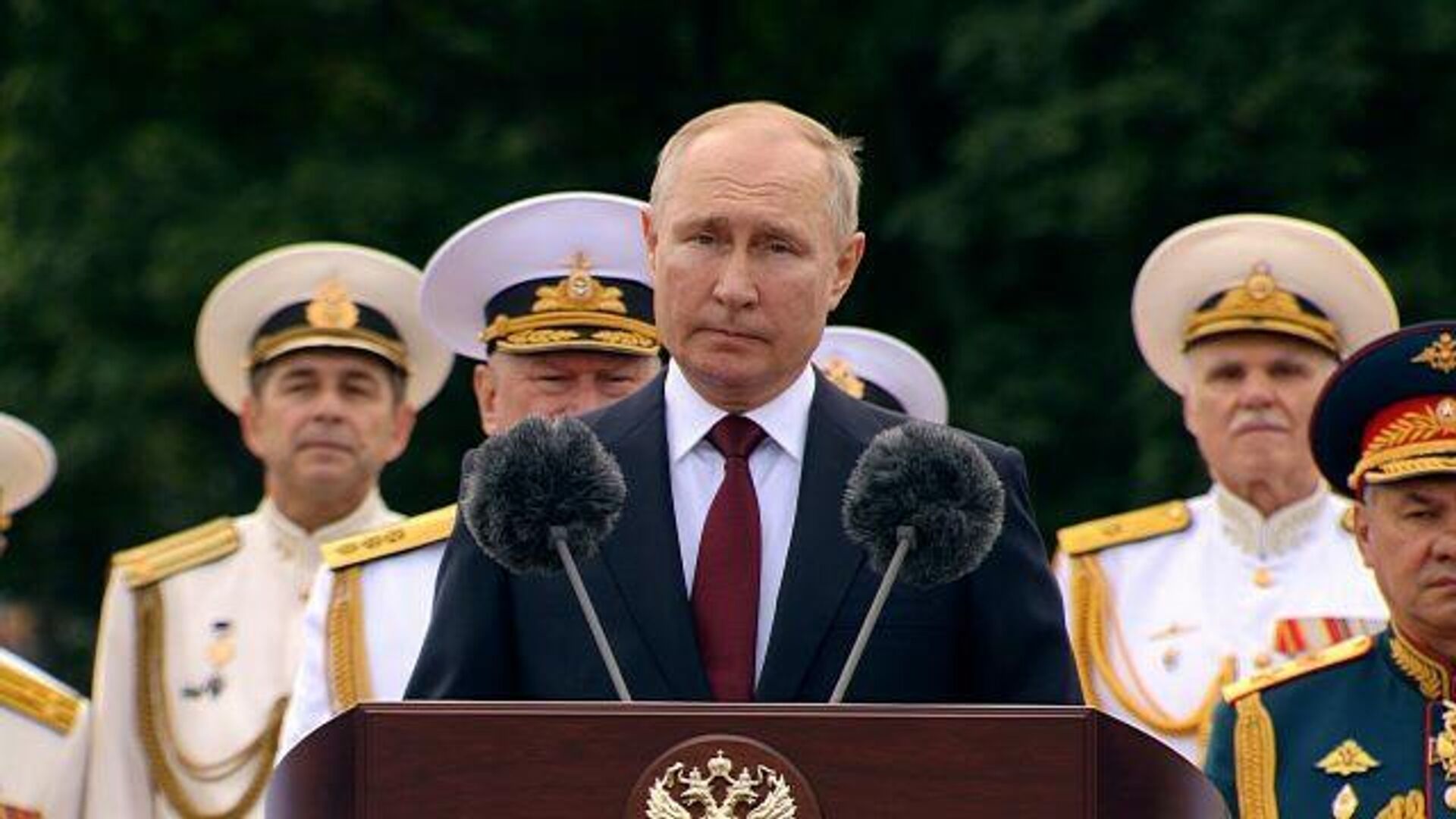 Выступление Путина на Параде в честь Дня ВМФ РФ - РИА Новости, 1920, 25.07.2021