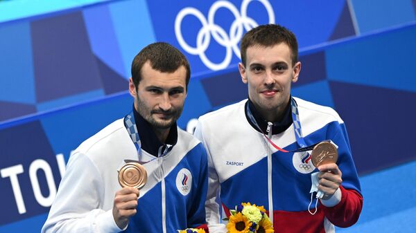 Российские прыгуны в воду Александр Бондарь и Виктор Минибаев