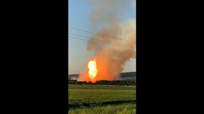 Факельное выгорание на газопроводе в Пермском крае