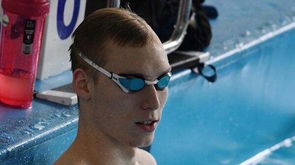 Спортсмен олимпийской российской сборной по плаванию Андрей Минаков на тренировке.