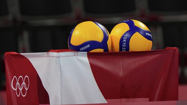 Волейбольные мячи с символикой XXXII Олимпийских игр в Токио.