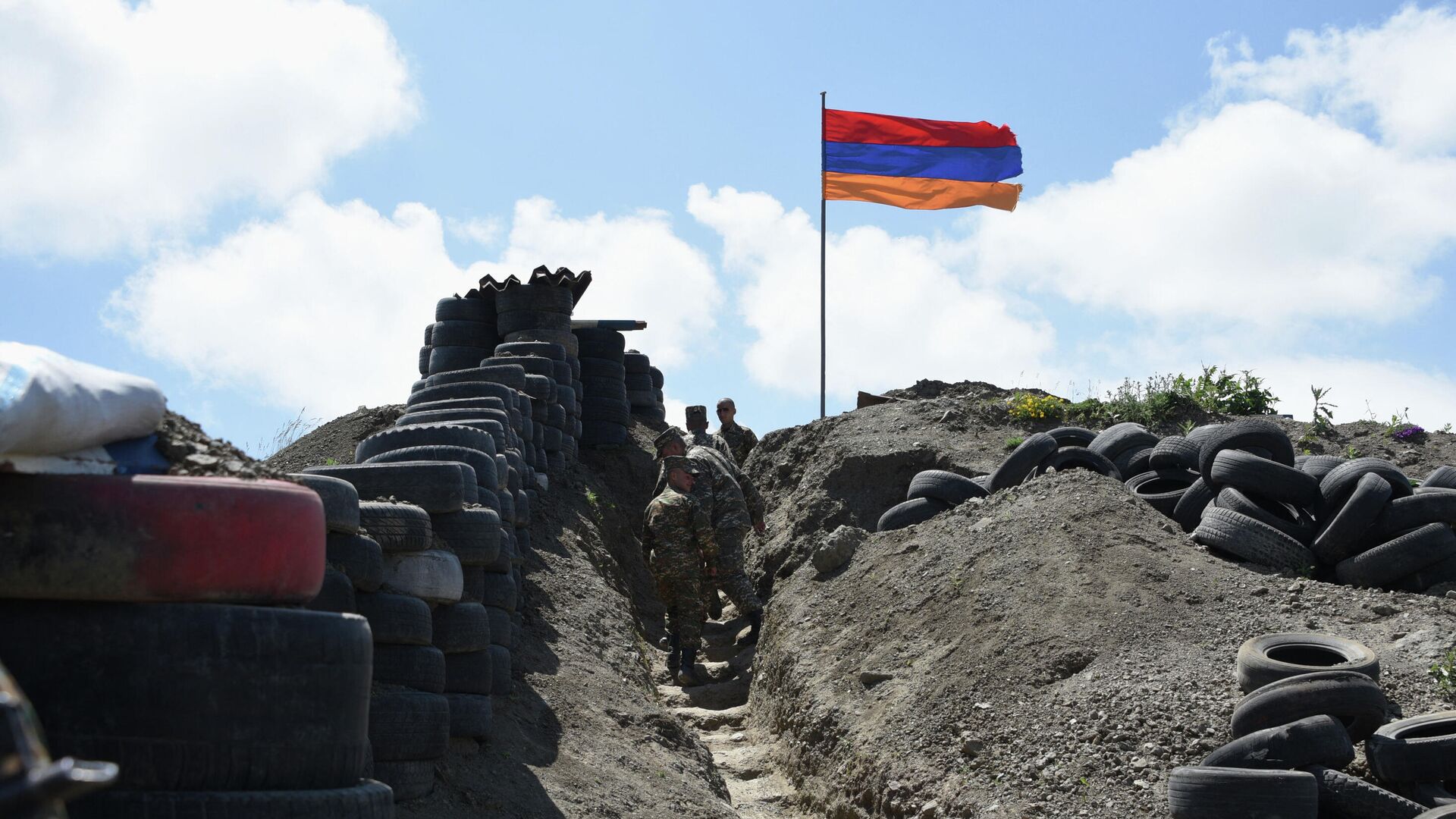 Военнослужащие Армении на границе с Азербайджаном - РИА Новости, 1920, 29.07.2021