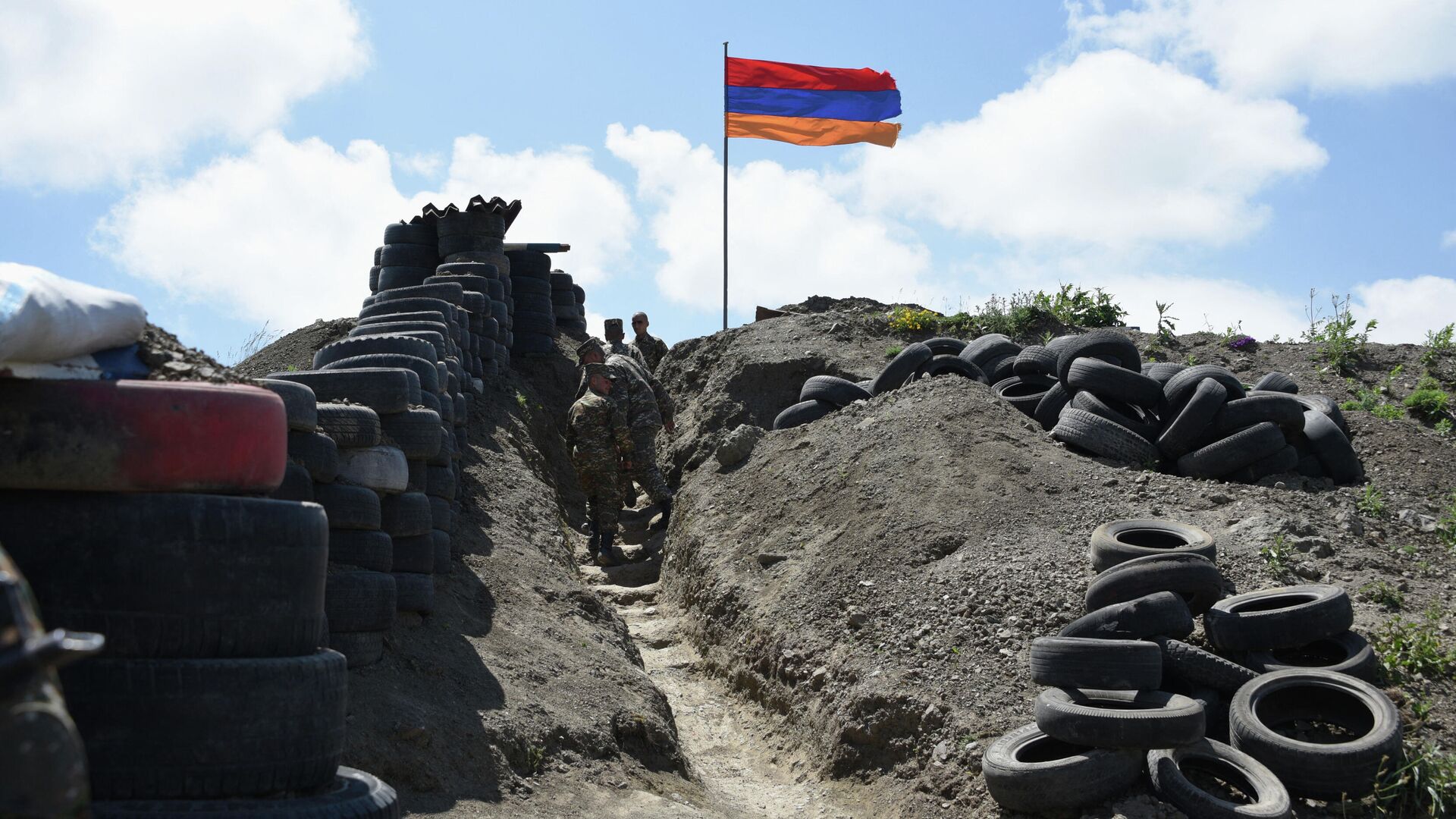 Военнослужащие Армении на границе с Азербайджаном - РИА Новости, 1920, 29.07.2021