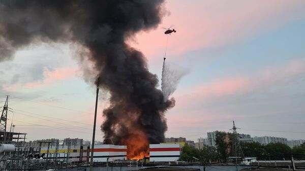 Пожар на складе на юго-востоке Москвы