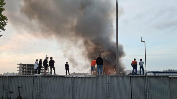 Пожар на складе на юго-востоке Москвы