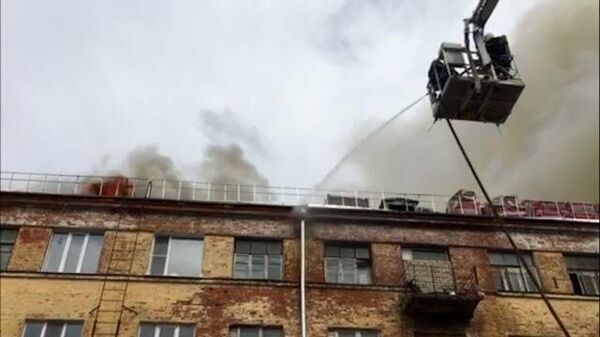Видео с места тушения пожара во Владимирской области