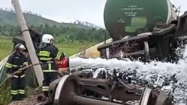 Столкновение грузовых поездов в Чернышевском районе Забайкальского края на перегоне Алеур-Бушулей