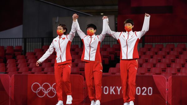 Женская сборная Китая по настольному теннису на Олимпиаде в Токио