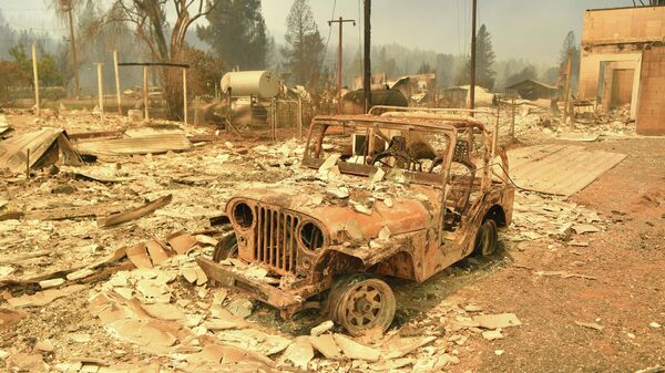 Последствия лесного пожара в Гринвилле, Калифорния