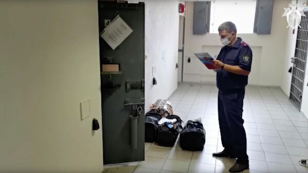 Камера в изоляторе временного содержания ОМВД в Истре, из которой сбежали заключенные. Кадр видео