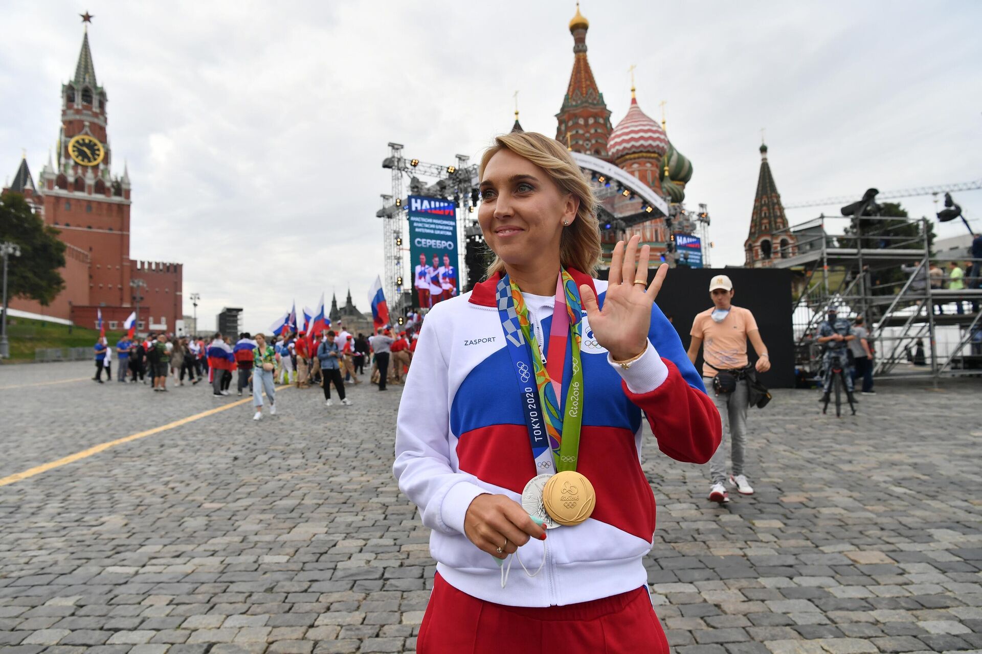 Елена Веснина, завоевавшая серебряную медаль в смешанном разряде турнира по теннису на XXXII летних Олимпийских играх в Токио - РИА Новости, 1920, 08.08.2021