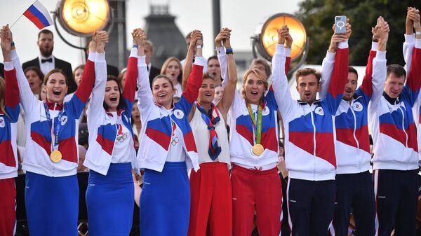 Концерт в честь олимпийской сборной России на Красной площади