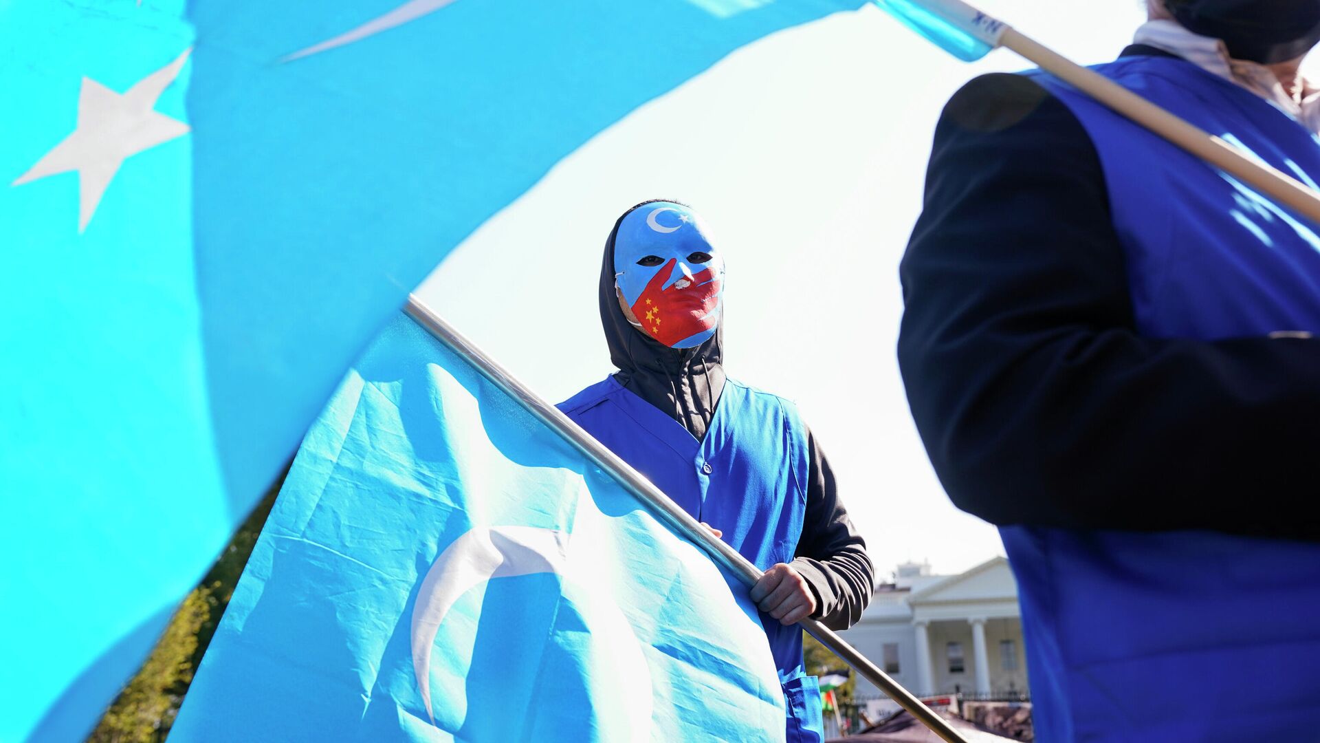 Участники митинга Американской ассоциации уйгуров в Вашингтоне - РИА Новости, 1920, 10.08.2021