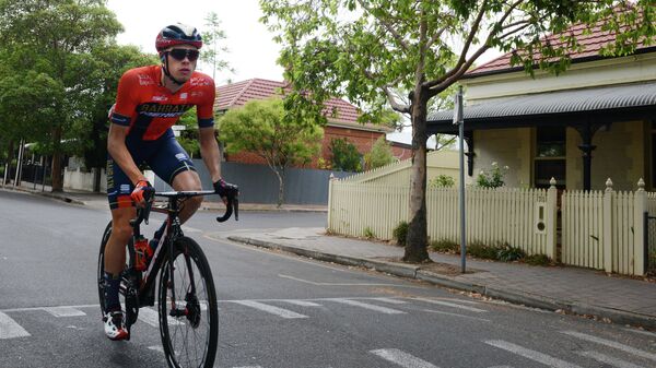 German rider Phil Bauhaus from the Bahrain-Merida team rides through the back streets of suburban Unlley prior to the start of stage four of the Tour Down Under cycling race in Adelaide on January 18, 2019. (Photo by Brenton EDWARDS / AFP) / -- IMAGE RESTRICTED TO EDITORIAL USE - STRICTLY NO COMMERCIAL USE --