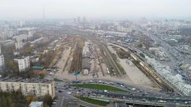 Территории Рижского грузового двора в Москве