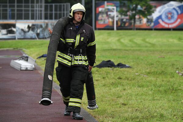Участник открытого чемпионата города Москвы по боевому развертыванию среди команд Пожарно-спасательного центра Москвы