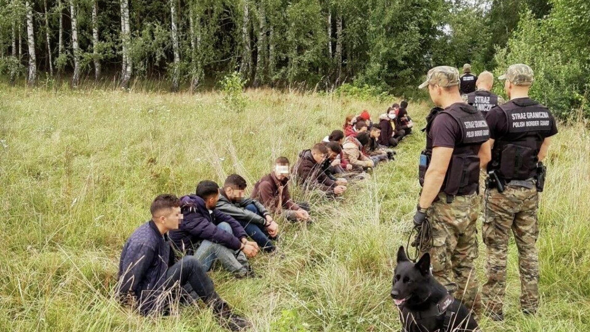 Польские пограничники задерживают людей, пытающихся пересечь границу между Белоруссией и Польшей - РИА Новости, 1920, 23.08.2021