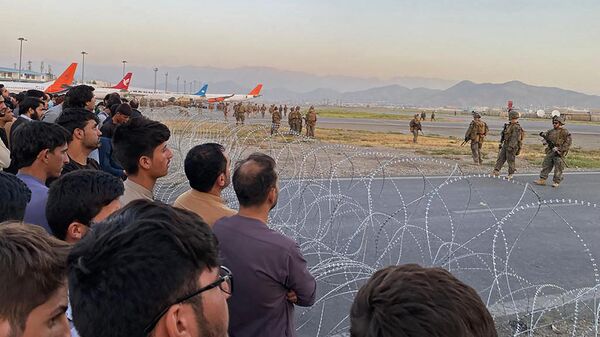 Солдаты армии США в аэропорту Кабула, Афганистан