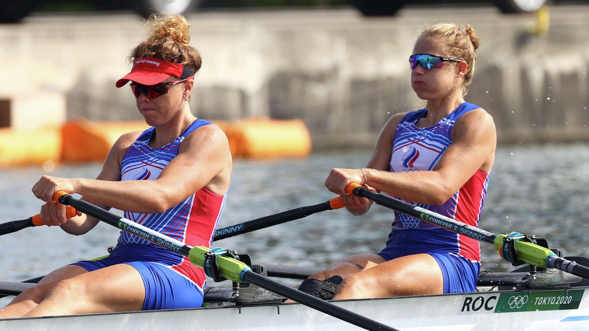 Tokyo 2020 Olympics - Rowing - Women's Double Sculls - Final B - Sea Forest Waterway, Tokyo, Japan - July 28, 2021. Ekaterina Pitirimova of the Russian Olympic Committee and Ekaterina Kurochkina of the Russian Olympic Committee in action REUTERS/Leah Millis - РИА Новости, 1920, 16.08.2021