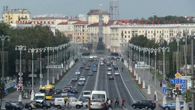 Проспект Независимости и площадь Победы в Минске