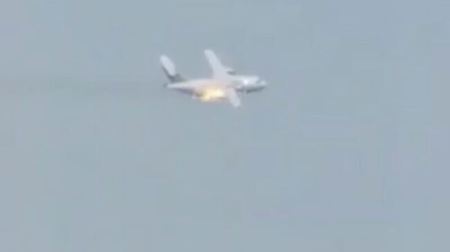 Падение самолета Ил-112В в Кубинке. Кадр видео очевидца
