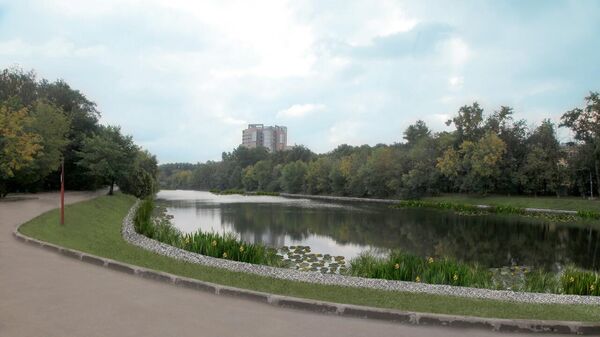 Владимирский пруд в районе Перово на востоке Москвы
