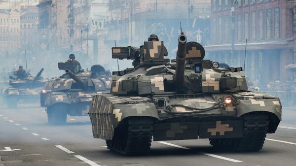 Репетиция военного парада в Киеве по случаю Дня независимости Украины