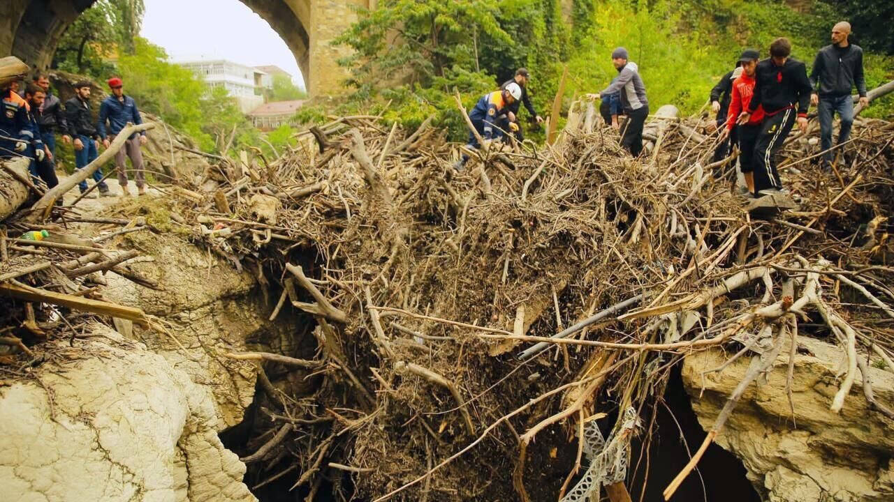 Последствия схода селевого потока в Карадахской теснине в Дагестане - РИА Новости, 1920, 26.08.2021