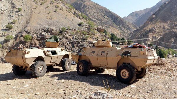 Бронированные автомобили сил сопротивления талибам* в провинции Панджшер