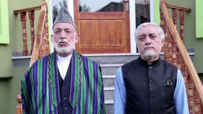 Бывший президент Афганистана Хамид Карзай и глава совета по нацпримирению Абдулла Абдулла