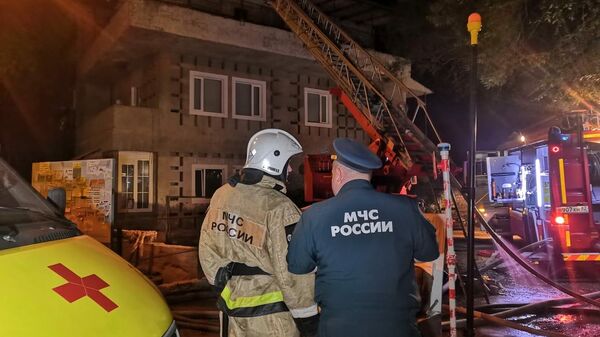 Пожар в многоквартирном жилом доме в городе Ялта на улице Кривошты 
