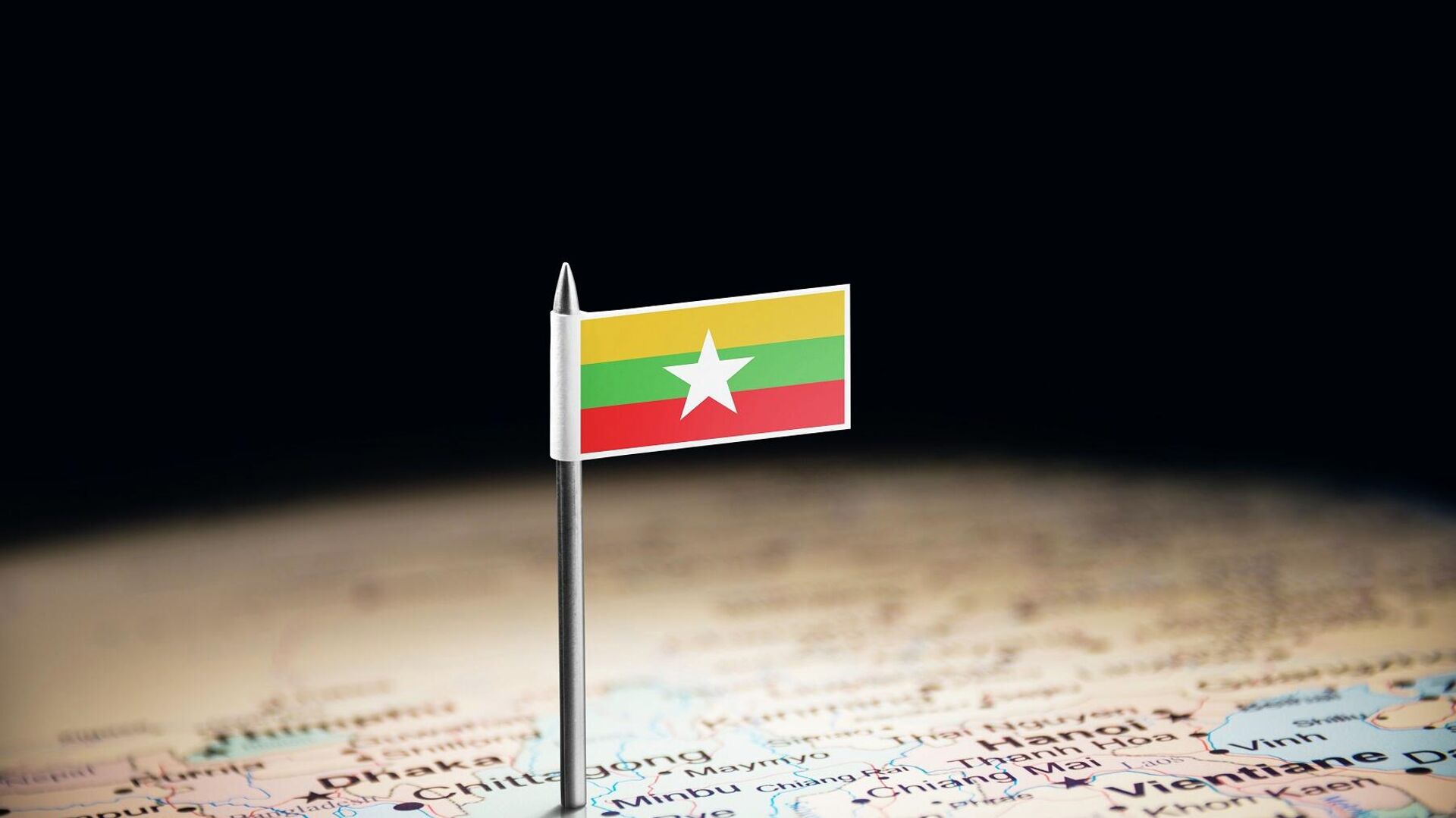 Флаг Мьянмы на карте  - РИА Новости, 1920, 07.09.2022