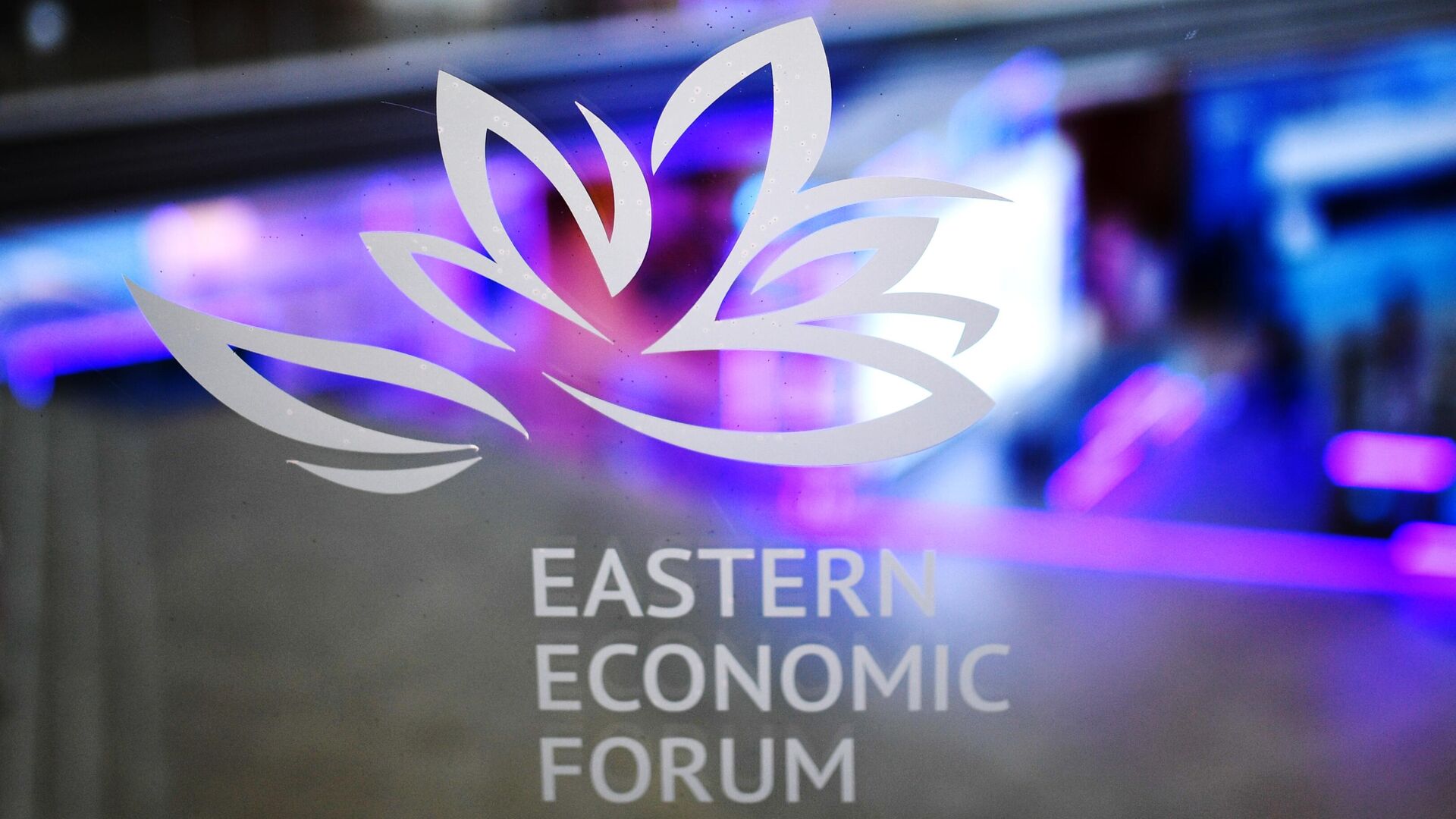 Логотип Восточного экономического форума в главном корпусе Дальневосточного федерального университета  - РИА Новости, 1920, 06.08.2022