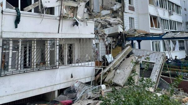 Многоквартирный жилой дом в Ногинске разрушенный в результате взрыва бытового газа
