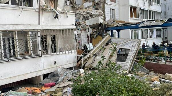 Многоквартирный жилой дом в Ногинске разрушенный в результате взрыва бытового газа
